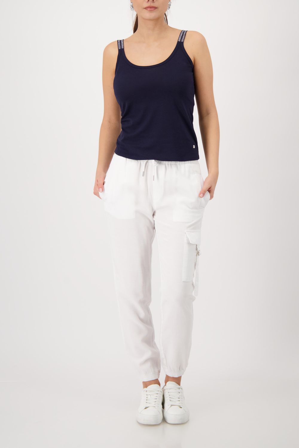 Monari Top marine met dubbel bandje