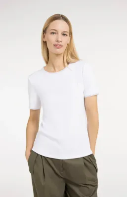 YAYA T-shirt met mesh details Wit