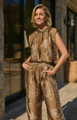 Nukus Noomi Top Print Bruin