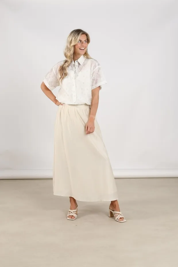 Nukus Britt Blouse Flower Ecru