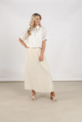 Nukus Britt Blouse Flower Ecru