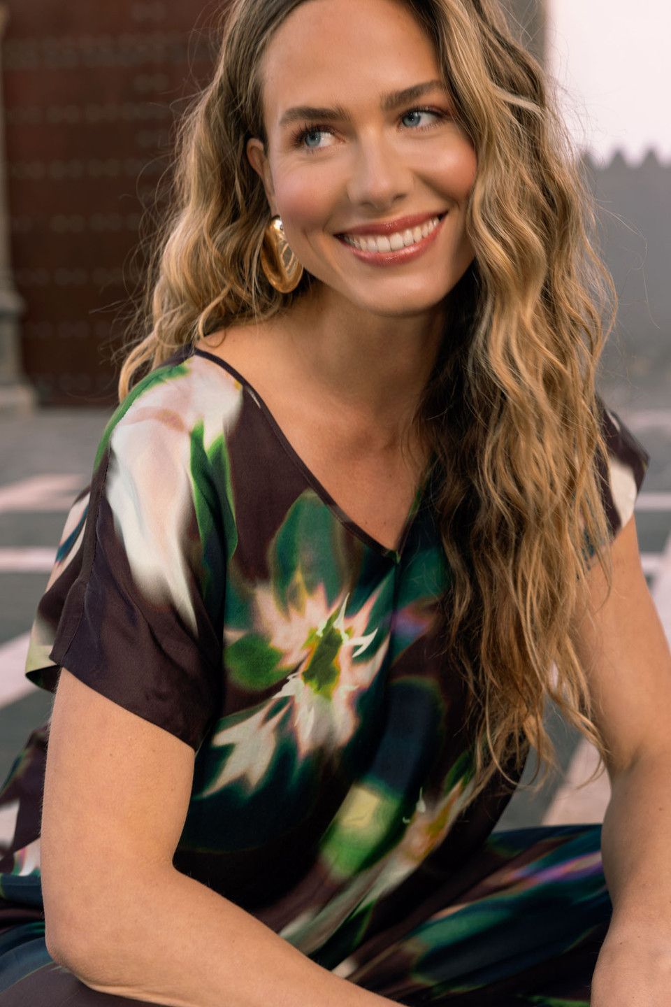 Studio Anneloes Jutta satin flower top Multi