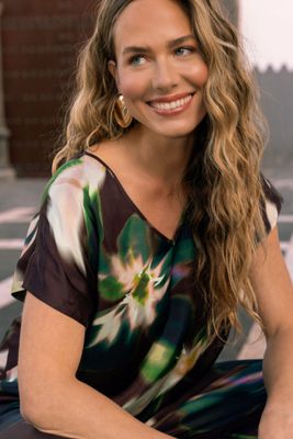 Studio Anneloes Jutta satin flower top Multi