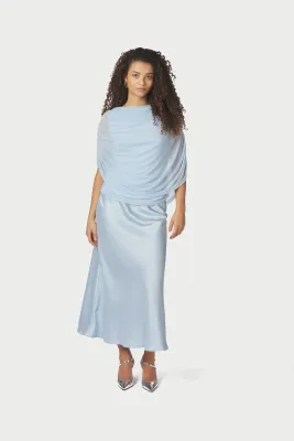 Neo Noir Cottuna Drapy Mesh Top Blauw