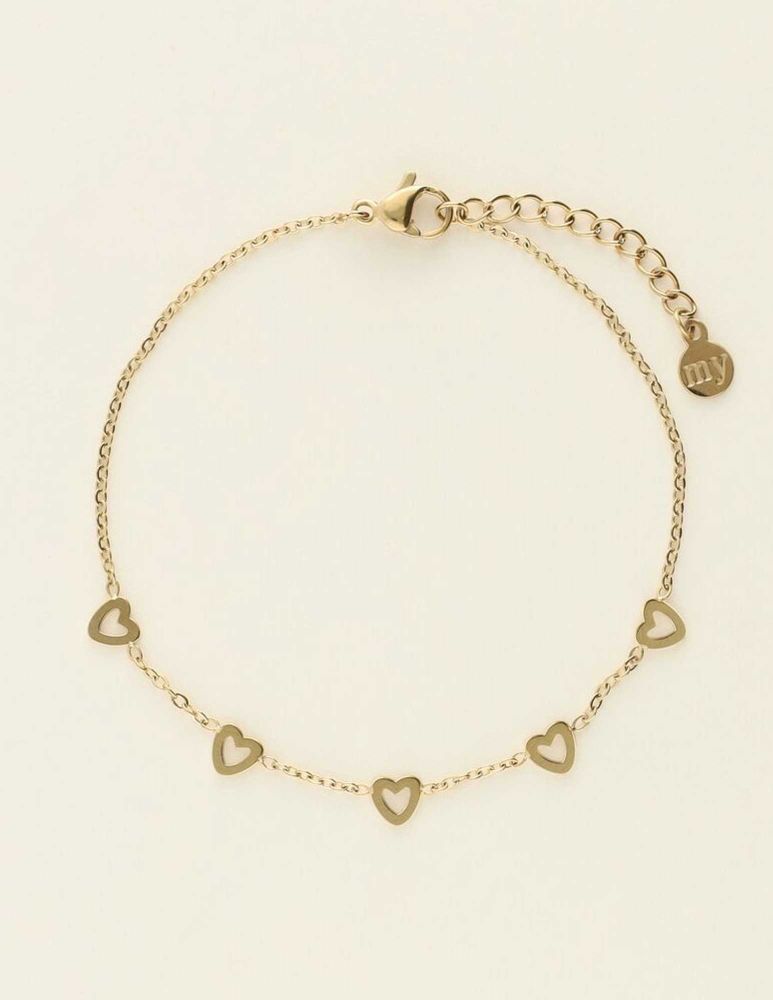 My Jewellery Armband met hartjes goud