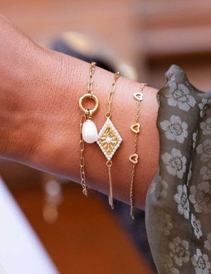 My Jewellery Armband met hartjes goud
