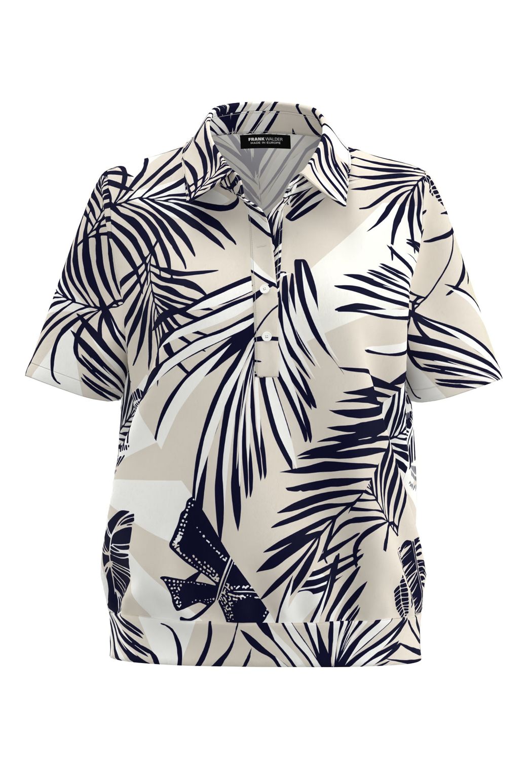Frank Walder Polo shirt met print beige