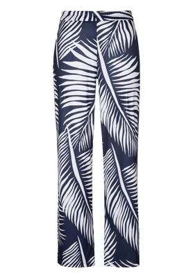 Frank Walder Pantalon Wide leg pants Blauw