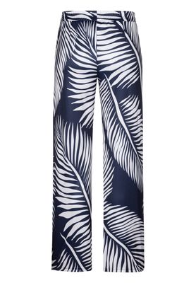 Frank Walder Pantalon Wide leg pants Blauw