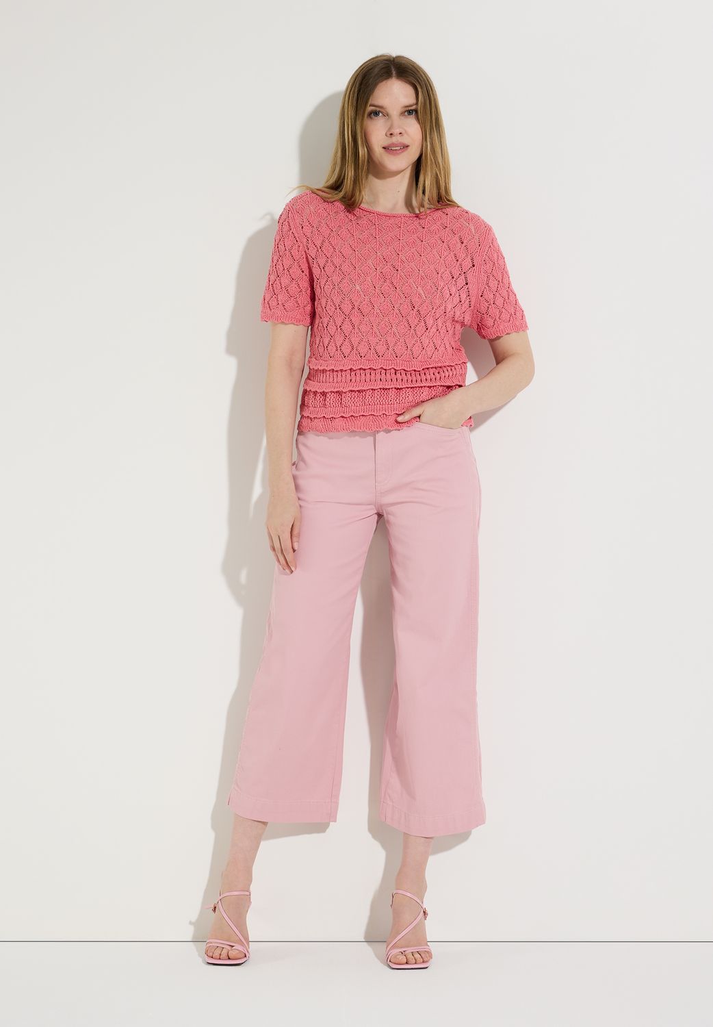 More &amp; More Ajour Pullover roze