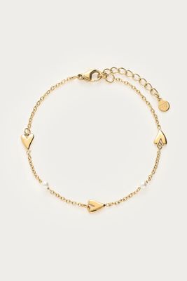 My Jewellery Bracelet hearts &amp; pearls Goud