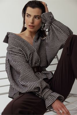 Studio Anneloes Ivara structure blouse Bruin