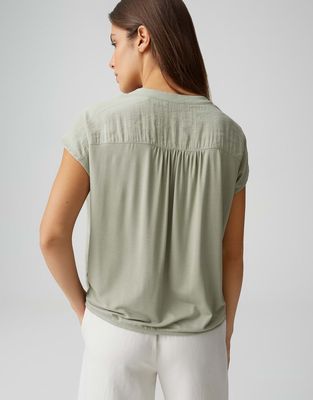 Opus Los shirt van jersey Groen
