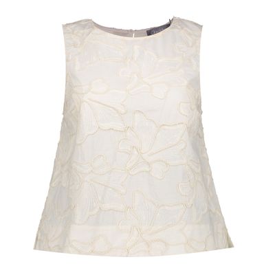 Geisha Top all over stitching Beige