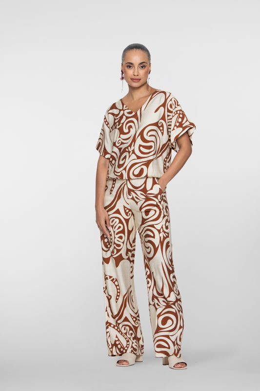 Geisha Pants bi-color Bruin