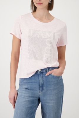 Monari T-shirt met strasstenen Roze