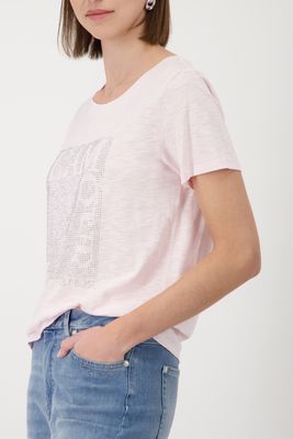 Monari T-shirt met strasstenen Roze