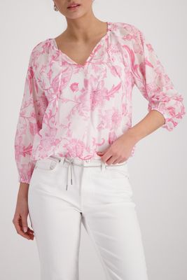 Monari Blouse met bloemmotief Roze