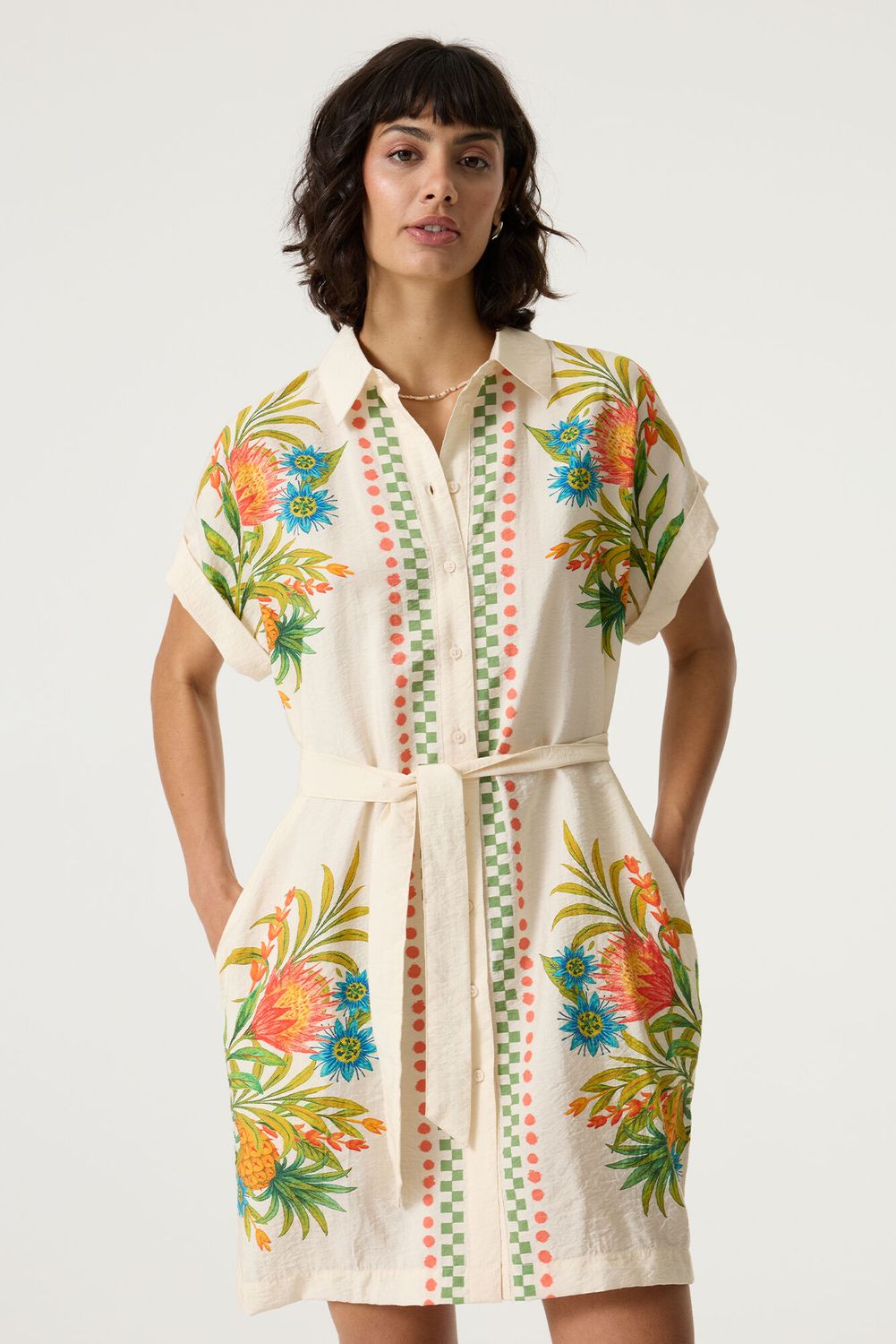 Garcia jurk met print ecru