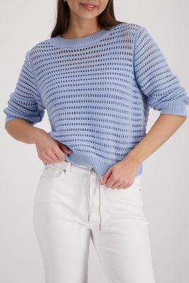 Monari Ajour trui Blauw Monari Ajour trui Blauw