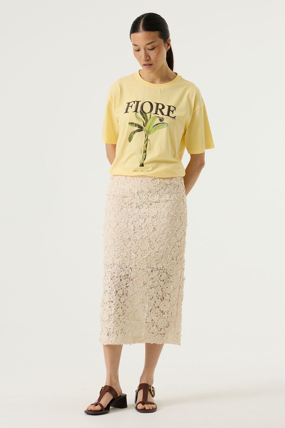 Garcia geel t-shirt ''Fiore''