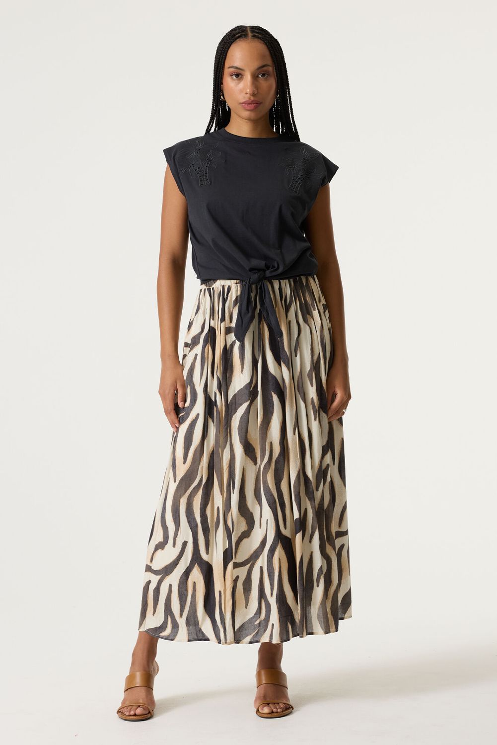 Garcia top met print grijs