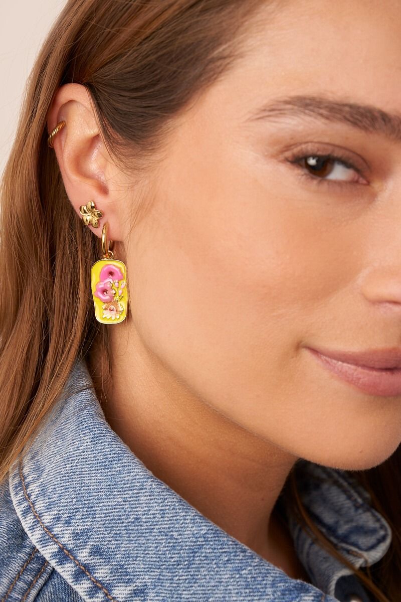 My Jewellery Tropical stud met minimalistische bloem Goud