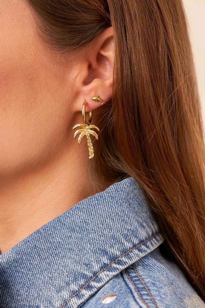 My Jewellery Tropical oorringen met palmboom Goud