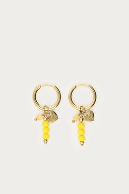 My Jewellery Tropical oorringen met gele kralen Goud
