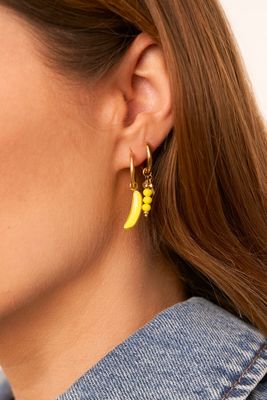 My Jewellery Tropical oorringen met gele kralen Goud