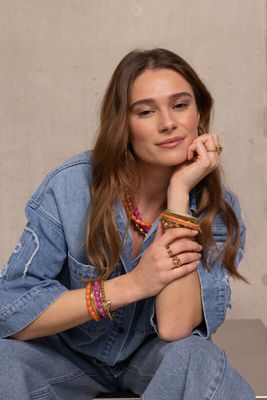 My Jewellery oranje kralenarmband Goud