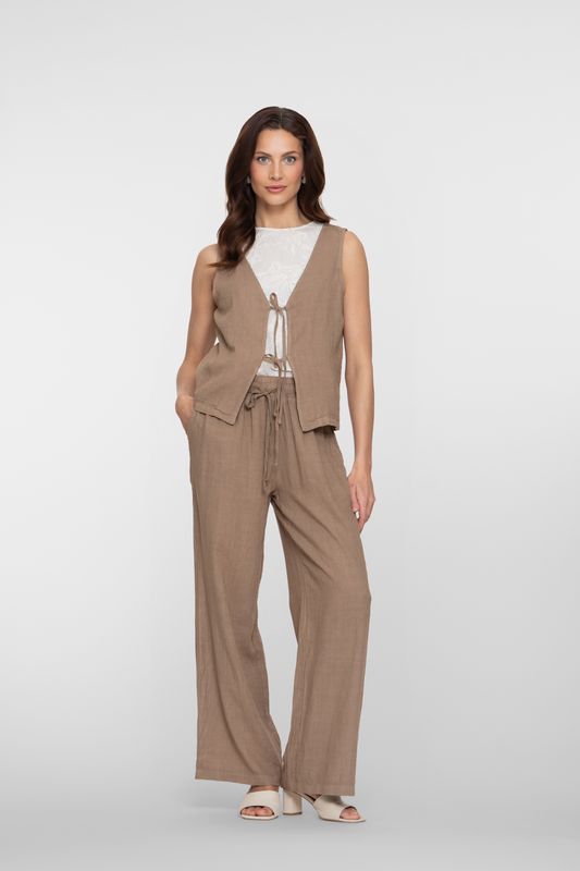 Geisha linnen broek Bruin