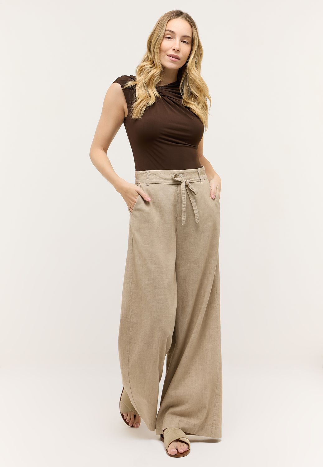 Angels Liva Sleek Broek Bruin