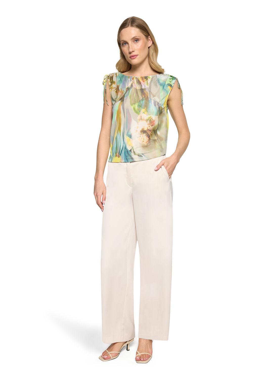 Betty Barclay Mesh shirt met plooien Groen