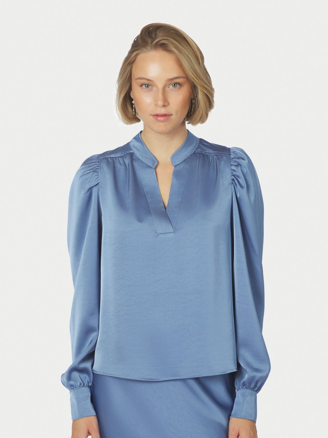 Neo Noir Rosslyn Heavy Sateen Blouse Blauw 163769
