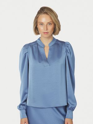 Neo Noir Rosslyn Heavy Sateen Blouse Blauw 163769