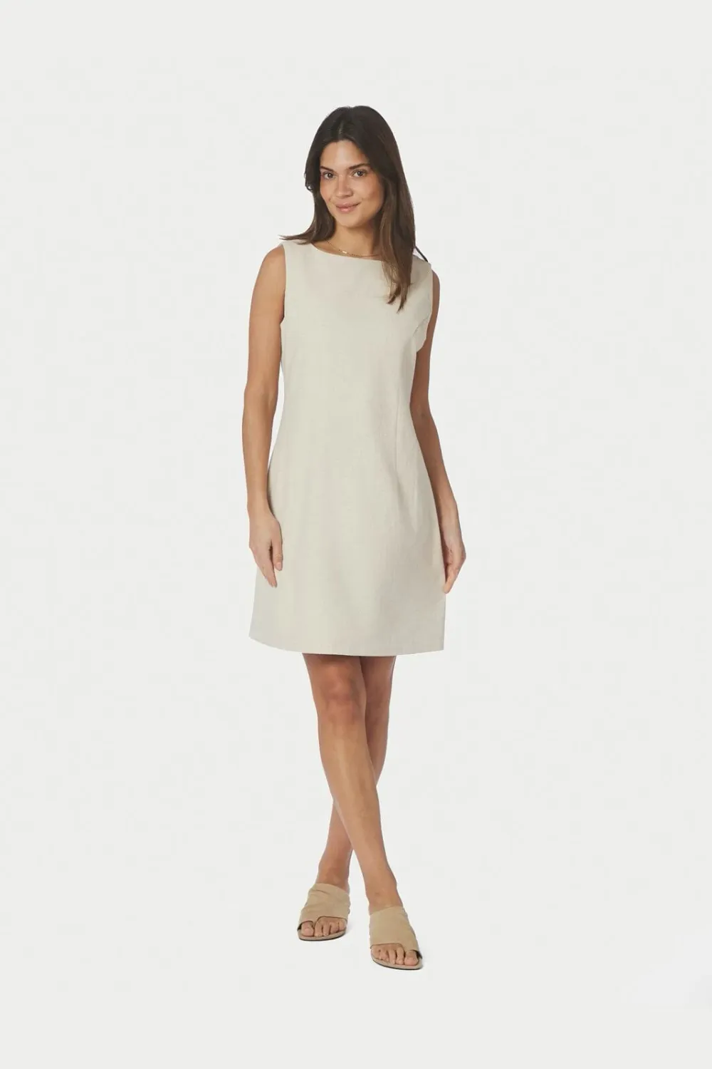 Neo Noir Bruna Ramie Dress Ecru