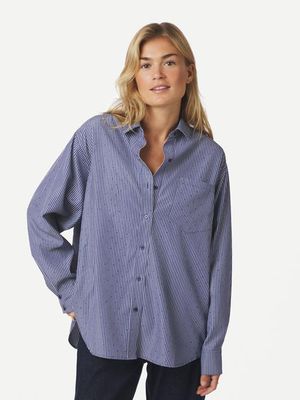 Neo Noir Dalma B Stripe Stone Shirt Blauw