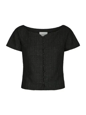 Neo Noir Tango Boucle top Zwart