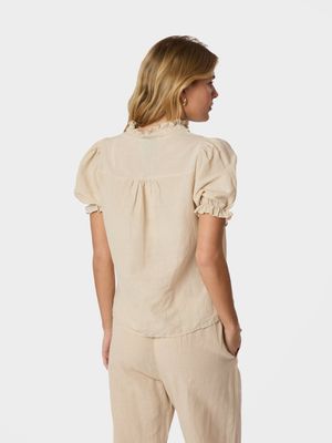Neo Noir Odesa Linen Blouse Beige