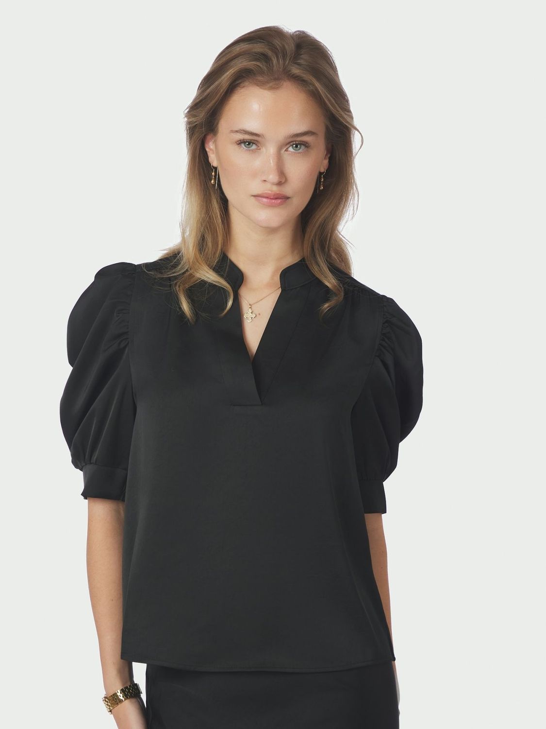 Neo Noir Roella Heavy Sateen Blouse Zwart 162590