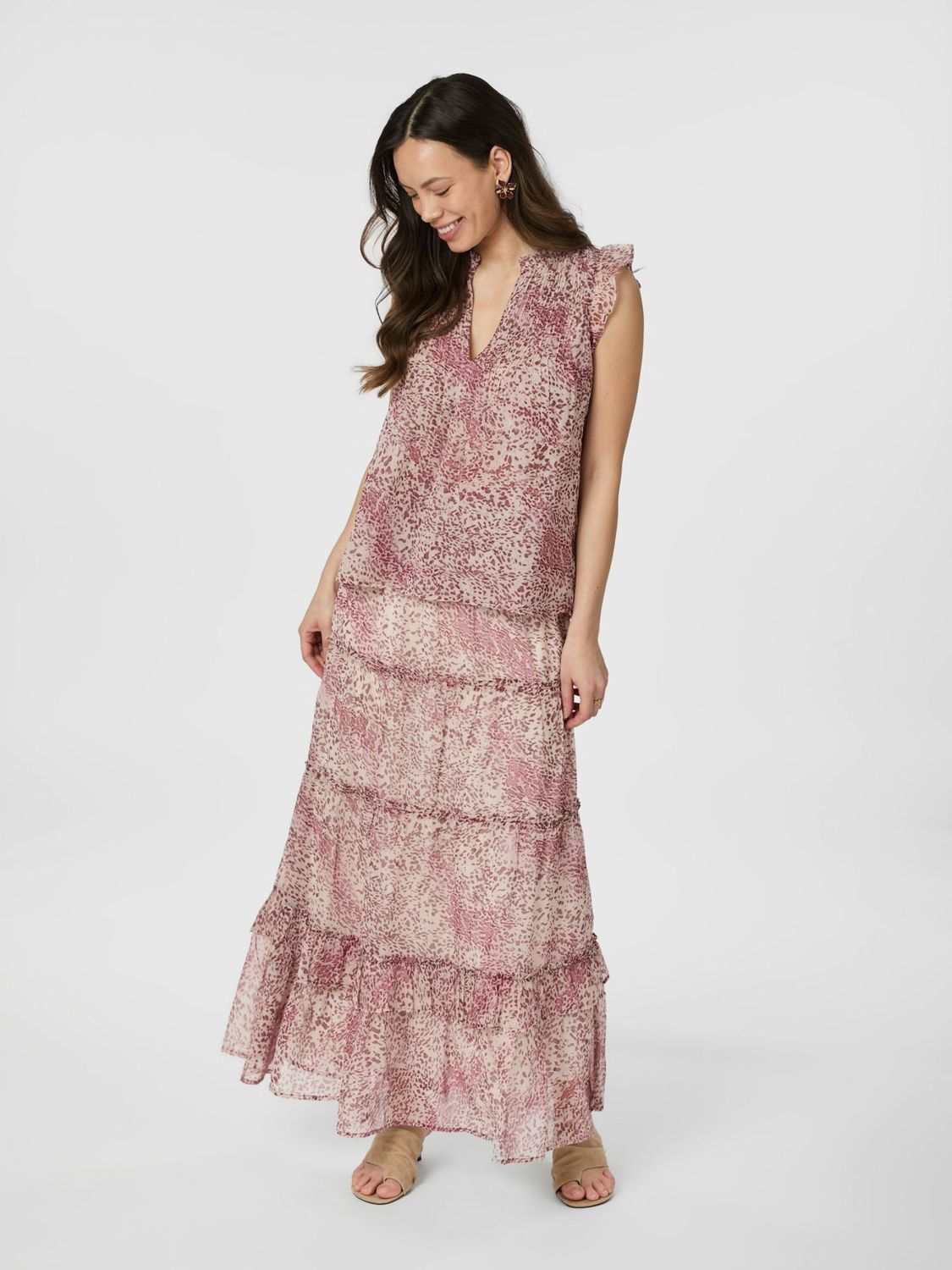 Neo Noir Todo Blur Graphic Skirt Rood 166060