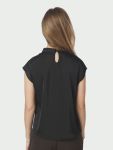 Neo Noir Fleur Drapy Satin Blouse Zwart