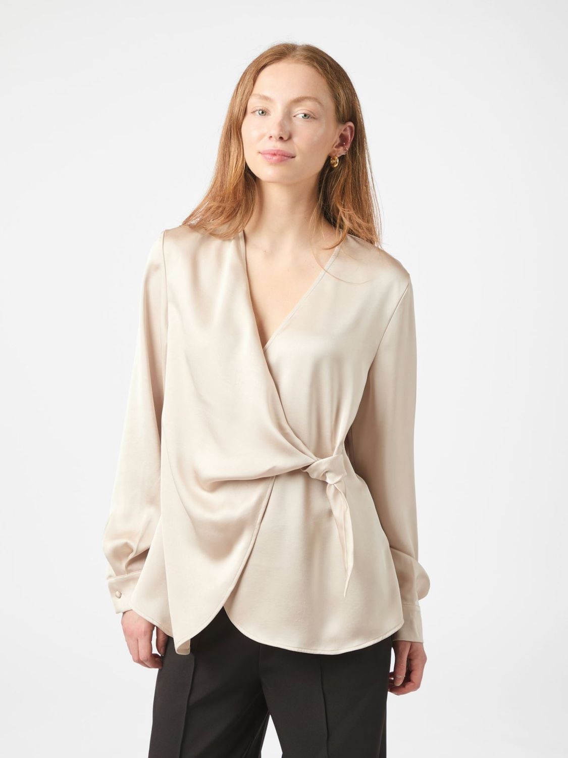 Neo Noir PETRIS HEAVY SATEEN BLOUSE Ecru 166035