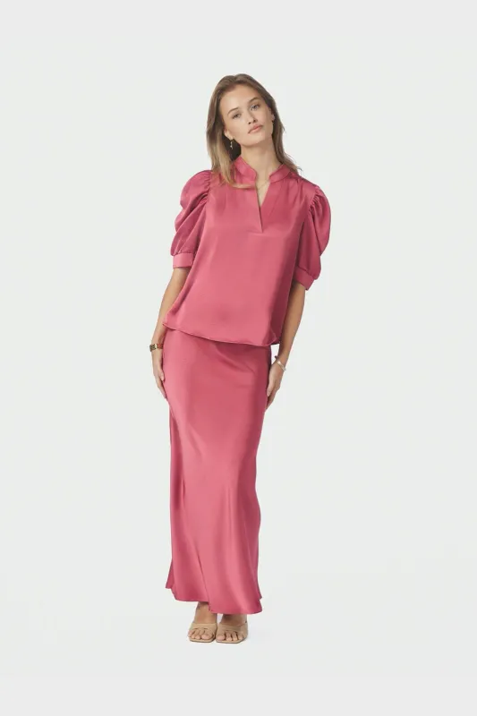 Neo Noir Vicky Heavy Sateen Skirt Roze