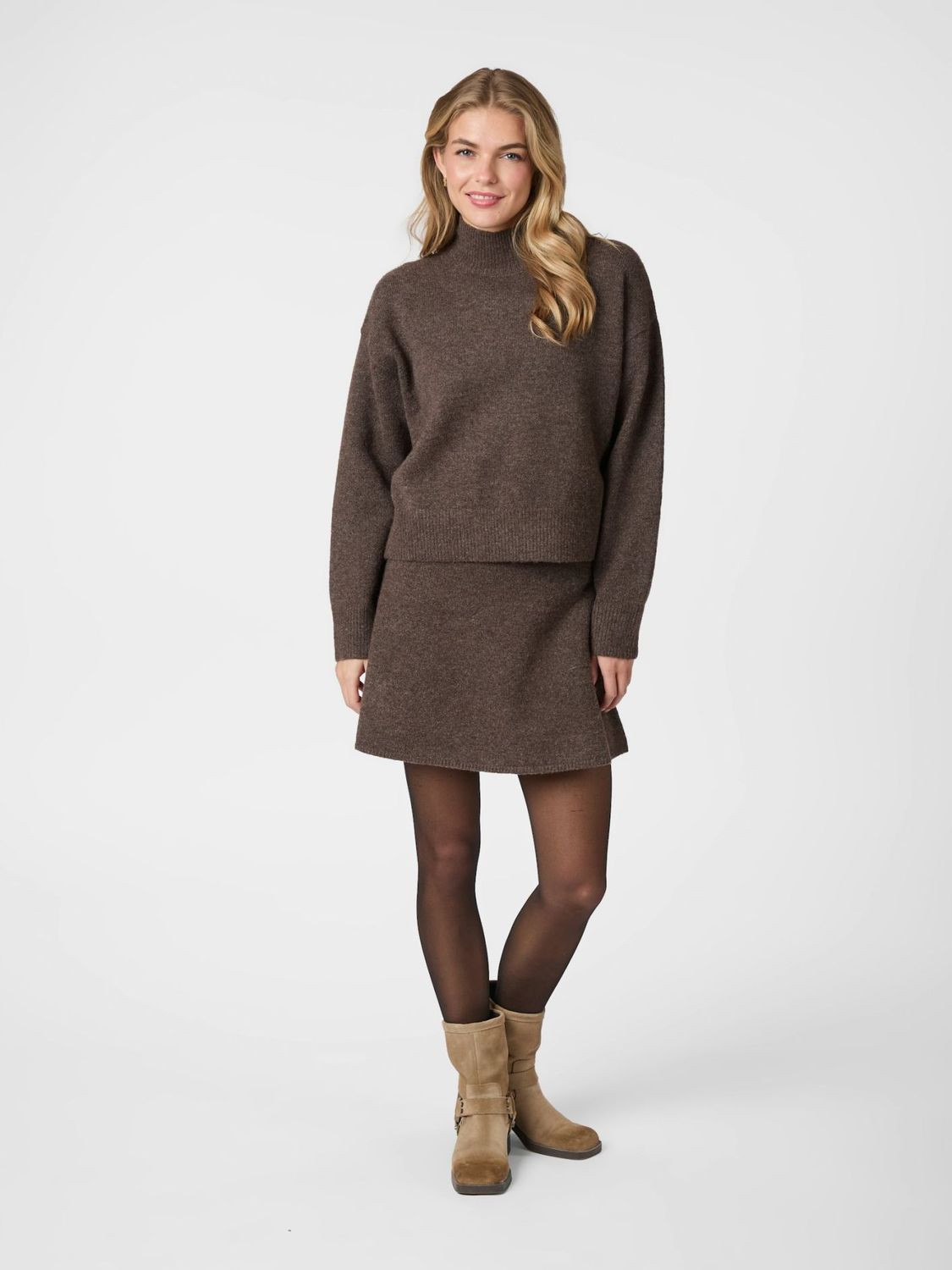 Neo Noir Gisa Knit Skirt Bruin 161228