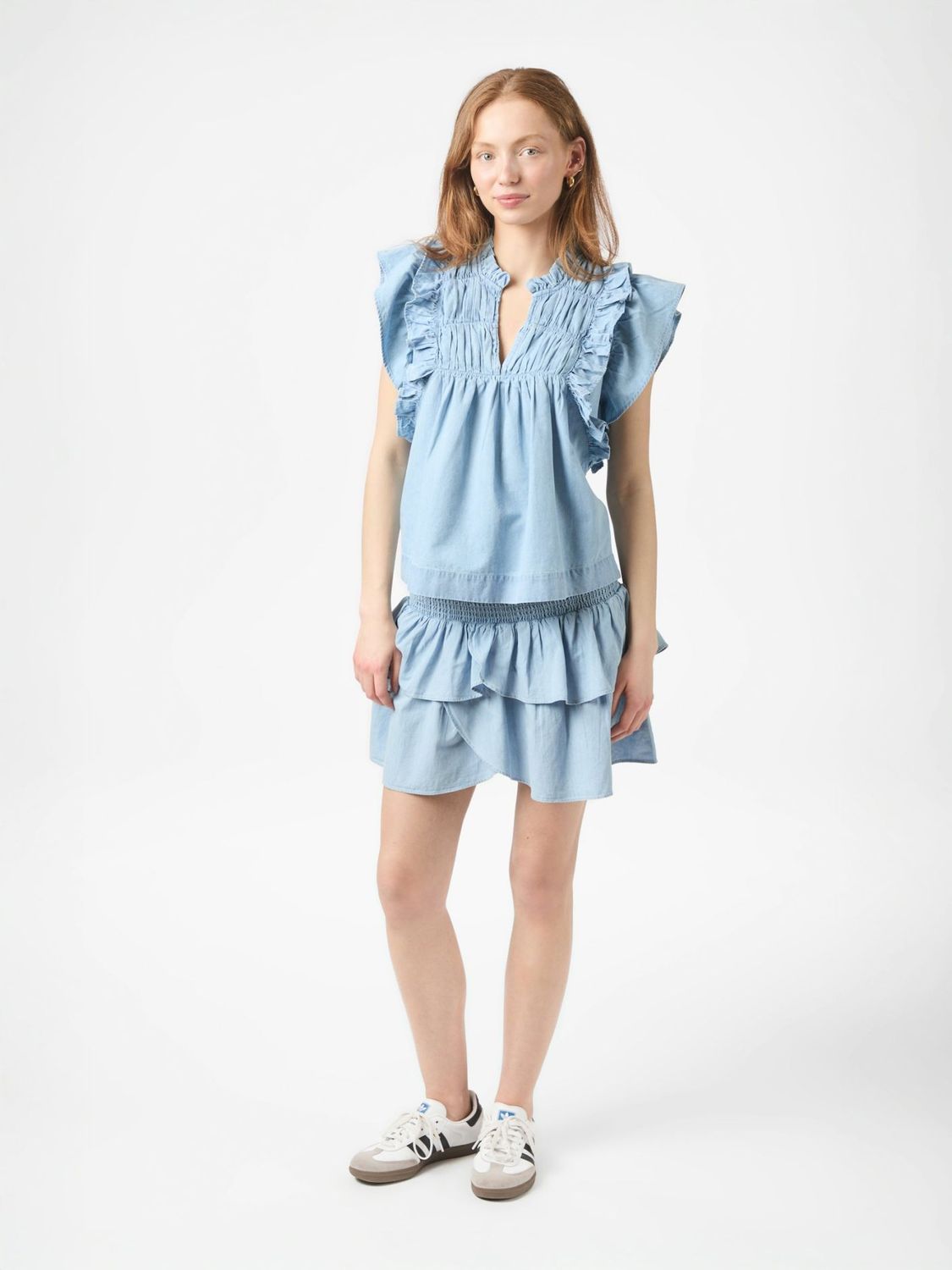 Neo Noir Carin Denim Skirt Blauw 165090