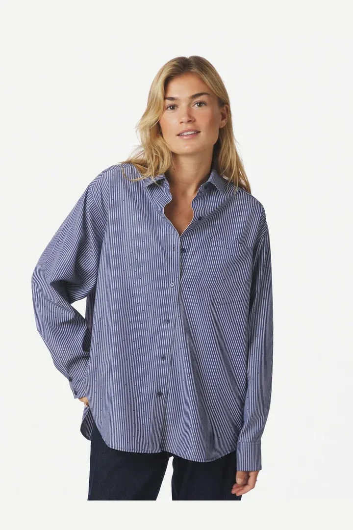 Neo Noir Dalma B Stripe Shirt Blauw