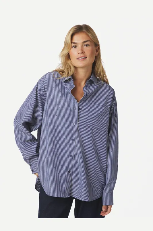 Neo Noir Dalma B Stripe Shirt Blauw