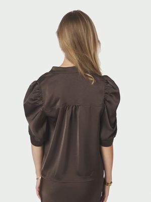 Neo Noir Roella Heavy Sateen Blouse Bruin